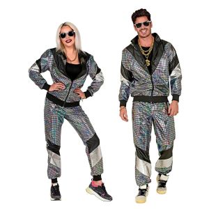 Ruedelafete Widmann Widmann-11870 11870 – Costume des années 80 avec Veste et Pantalon, Confortable à Porter, discothèque, Style rétro, fête de Bain, Carnaval, Unisexe-Adulte, Multicolore, XXL