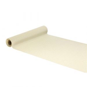 Ruedelafete Chemin de table Velours Cotelé luisant 3m, Blanc