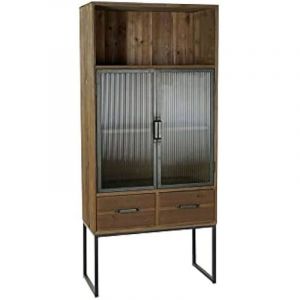Armoire - HOME DECOR - DKD - Noir - Bois - M&eacute;tal - 2 portes - 160 cm