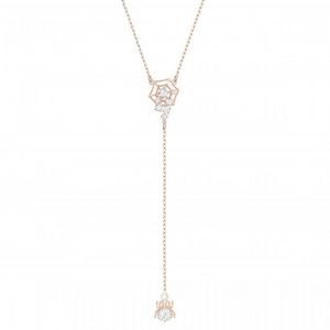 Swarovski Collier et pendentif 5499885 - M&eacute;tal Rhodi&eacute; Dor&eacute; Rose Gouttes D'eau Gel&eacute;es sur toile d'araign&eacute;e Femme