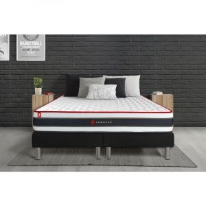 Ensemble matelas sommier Energy 200 x 200 cm - Couleur : Noir - Noir