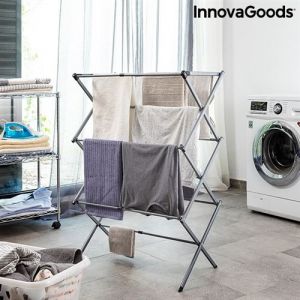 Innova Goods Sèchelinge Séchoir à Linge Métallique Pliable et E tensible avec 3 Hauteurs Clo y InnovaG
