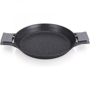 Royalty Line Po&ecirc;le &agrave; paella en aluminium moul&eacute; sous pression 40 cm, rev&ecirc;tement antiadh&eacute;sif Greblon marbr&eacute;, compatible tous feux, avec 2 poign&eacute;es en silicone, couleur marbr&eacute;e