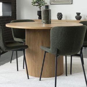 Table a manger ronde 120cm pied central en bois