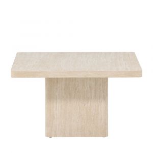 Table basse carrée effet travertin 80x80cm - Beige - Qvart