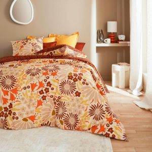 Parure de lit imprimée Daisie 240x220cm - marron