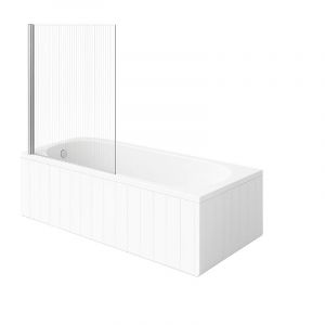 Villeroy & Boch Baignoire droite O.Novo 170 x 70 cm Blanc + Pare Bain gauche AURYS Raywall chrom&eacute;