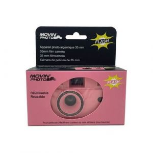 Appareil photo argentique r&eacute;utilisable 35mm rose