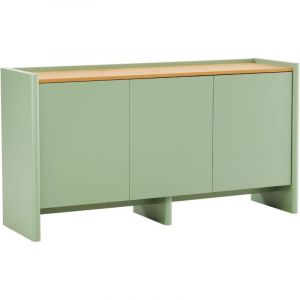 Oviala Buffet 3 portes moderne rectangulaire L140 cm vert