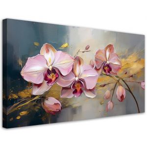 Tableau d&eacute;co Orchid&eacute;es roses Fleurs Glamour 80x40