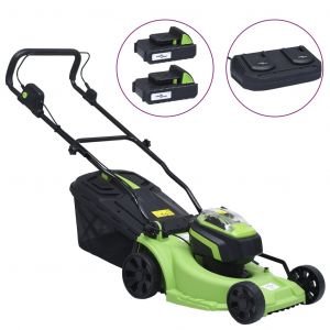 VidaXL Tondeuse à gazon sans fil avec 2 bloc-piles 20V 2000 mAh Li-ion