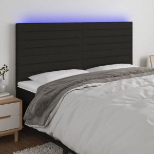 VidaXL Hoofdbord LED 180x5x118/128 cm stof zwart3122580