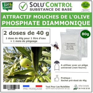 Tout Pour Les Nuisibles - SOLU'CONTROL - appât contre la mouche de l'olive - Sachet 80g