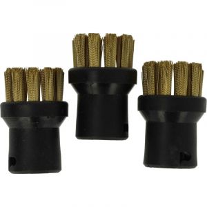 Vhbw 3x brosse arrondie, grande taille compatible avec K&auml;rcher SI 2.600 CB, SC MINI, SI 4, SI 4.100 CB 1.512-376.0 nettoyeur vapeur - Brosse &agrave; vapeur