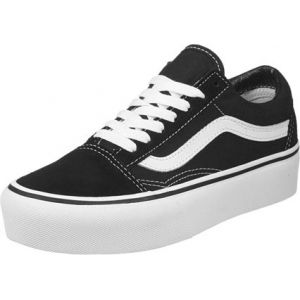 Vans Old Skool Platform, Baskets Femme, Noir (Black/White Y28), 43 EU