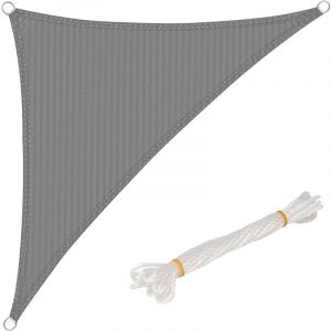 Woltu Voile d’ombrage triangulaire en HDPE protection contre le soleil avec protection UV pour jardin ou camping 5x7x7m Gris