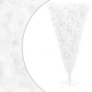 VidaXL Sapin de No&euml;l artificiel renvers&eacute; avec support Blanc 240 cm