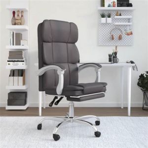 VidaXL Fauteuil inclinable de bureau Gris Similicuir