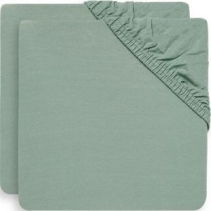 Jollein Lot de 2 draps housses en coton Ash Green (60 x 120 cm)