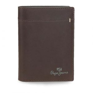 Pepe Jeans Staple Portefeuille Vertical avec Porte-Monnaie Marron 8,5 x 11,5 x 1 cm Cuir, Marron, Talla única, Portefeuille Vertical avec Porte-Monnaie