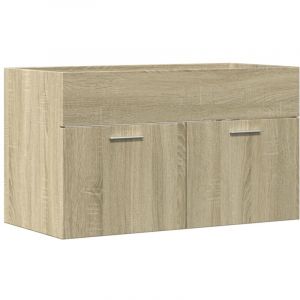 VidaXL Armoire lavabo de salle de bain chêne sonoma bois d'ingénierie