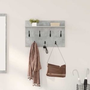 VidaXL Porte-manteau mural avec &eacute;tag&egrave;re Montage mural avec stockage Gris b&eacute;ton 60 x 40 x 12 cm