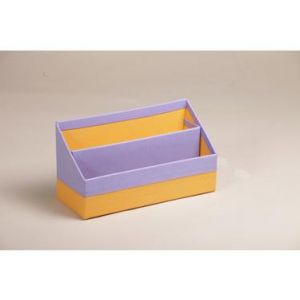 Rhodia Clairefontaine 318849C - Un porte-courrier avec séparateur 10x25x31 cm en simili cuir italien Iris