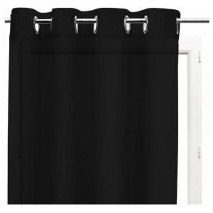 Soleil d'Ocre Voile en coton avec oeillets 140x240 cm PANAMA noir