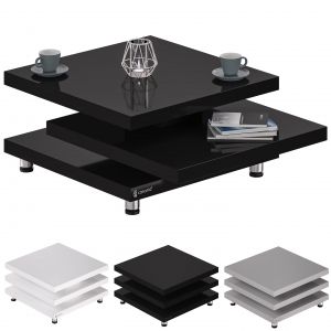 Table basse New York 60x60cm noire rotative