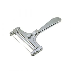 Fackelmann 45861 Coupe fromage en tranches en aluminium avec rouleau et fil de coupe, trancheur à fromage, portionneuse à fromage, ustensile de cuisine, Aluminium, Gris, 15 cm