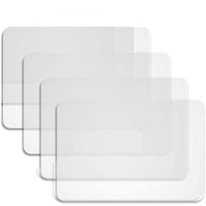 8 Pcs Napperons Lavable, Set de Table Plastique Tapis de Table Antidérapant Sets de Table Transparent Napperons