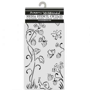 Stamperia - Thick Stencils for Scrapbooks, Albums, Cards, Bullet Journalling, and More, Flexible Material, Easy to Clean, Perfect for Hobbies, Crafts and Gifting (Hidden Grove, Strawberries)