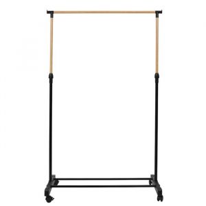 Je Cherche une Id&eacute;e RG0082, Portant &agrave; Effet Bois avec roulettes, Design &eacute;l&eacute;gant et Pratique pour Le Rangement de v&ecirc;tements et Accessoires, Noir, 80x160x43 cm