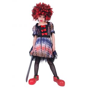 Image de Déguisement clown effrayant fille Couleur Multicolore Taille 14 ans (164 cm)