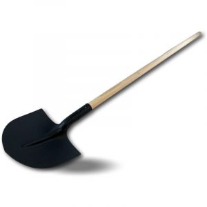Kibros Pelle de maçon Manche de 130 cm en bois Bout rond col de cygne acier - Quantité x 1 - Pelle bout rond