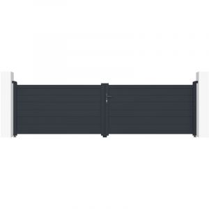 Casanoov - Portail aluminium battant eiger 400x115cm gris