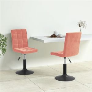 VidaXL Chaises pivotantes &agrave; manger lot de 2 rose velours