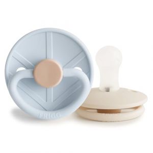 Lot de 2 sucettes en silicone Little Viking T1 powder blue/cream - Bleu