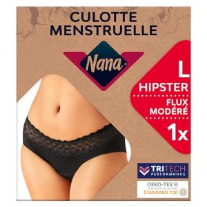 Nana Hipster Full Lace Moderate | Culotte Menstruelle, Noir / L