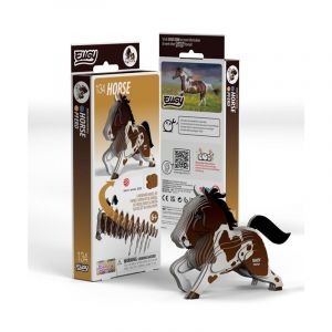Maquette Eugy 3D Modèle: ANIMAL DE FERME / CHEVAL 9,6x3,7x8,3cm, en carton, en boîte, 6+ - Maquette en carton - DA-5314134