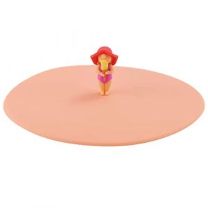 Lurch 210884 Mein couvercle Beach Emma EIS, couvercle en verre en silicone platine sans BPA, &Oslash; 10,5 cm, p&ecirc;che