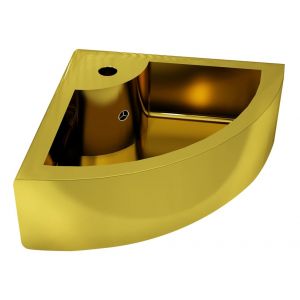 VidaXL Lavabo avec trop-plein 45x32x12,5 cm Céramique Doré