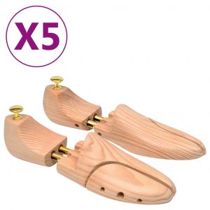 VidaXL Embauchoirs 5 paires Pointure 44-45 Bois de pin massif