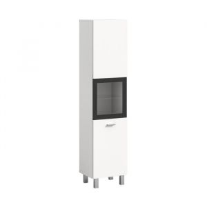 Colonne 1 porte vitrée 30x29x125 cm décor blanc - BOSTOZ