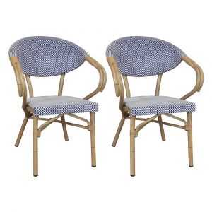 Now's Home Lot de 2 fauteuils de table extérieur en textilène, amalfi