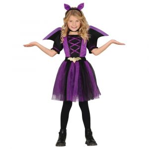 FIESTAS GUIRCA D&eacute;guisement Fille Chauve-Souris Violet - Costume Fille Chauve-Souris avec Serre t&ecirc;te Chauve-Souris, Robe Tutu et Ailes - Costumes Halloween Filles &Acirc;ge 3-4 Ans