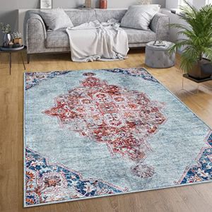 Paco Home - Tapis Salon Chambre Adulte Tissage Plat Moderne Oriental Marocain Vintage Lavable 60x100 cm, Turquoise