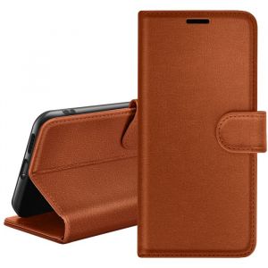 &Eacute;tui Portefeuille - ZANA&Eacute; - Xiaomi Redmi Note 14 4G - Marron - Support Horizontal - Fermeture Magn&eacute;tique