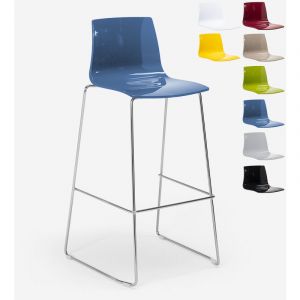 Grand Soleil Tabouret de bar de cuisine 98 cm design Imola Slitta - couleur:Bleu