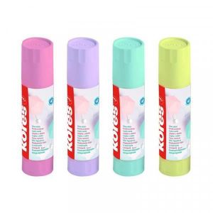 Kores Tube de colle blanche 20gr couleurs pastel